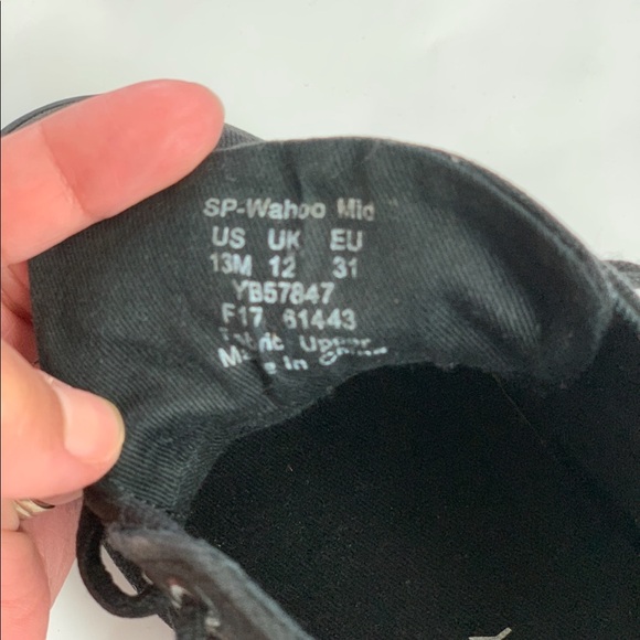 Sperry SP-Wahoo Mid Black Kids Size 13 M - Picture 4 of 8